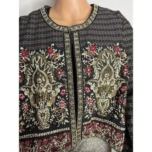 Soft Surroundings Mandala Bolero Jacket size 2X New Beaded sequin embellished - Picture 6 of 14